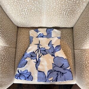 Floral Blue and White semi formal dress